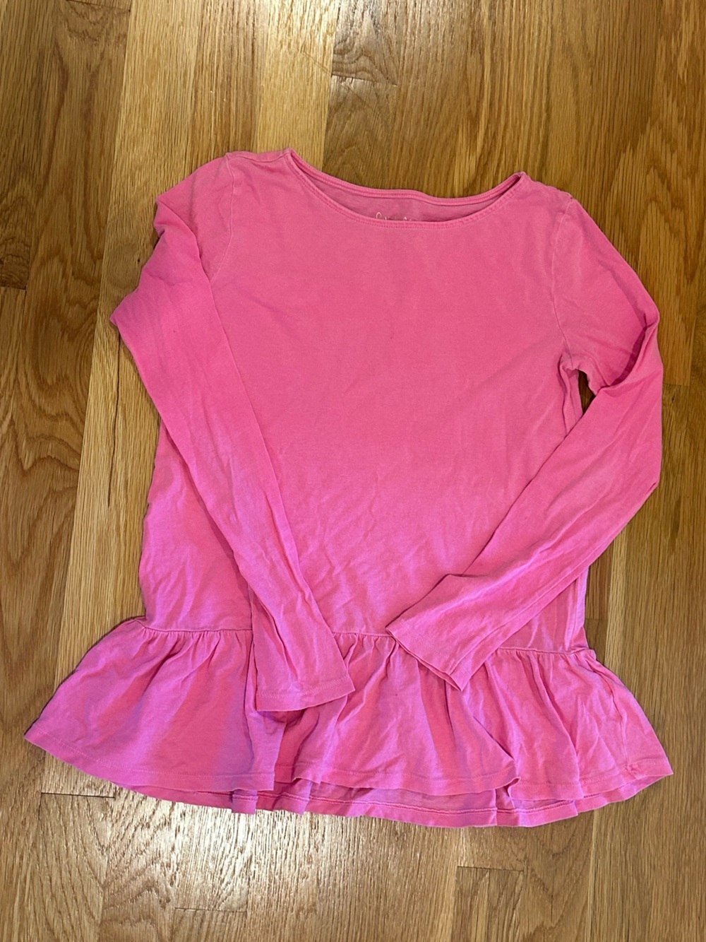 Lilly Pulitzer Bright Pink Ruffle-Hem Long Sleeve Tunic